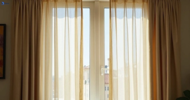 Dusty and dull curtains in vermont-vic before steam cleaning